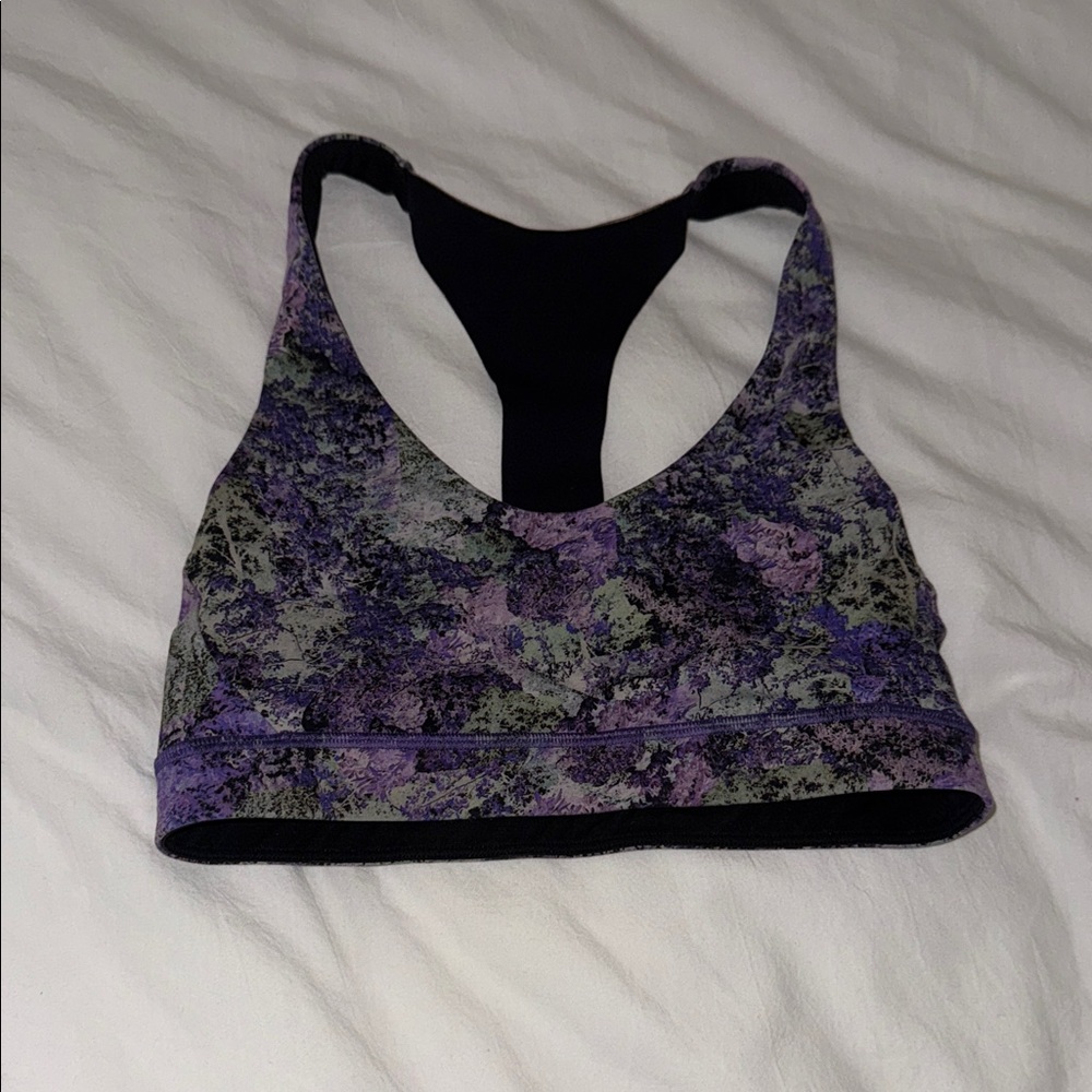 Lululemon Women's Purple and Black Sports Bra